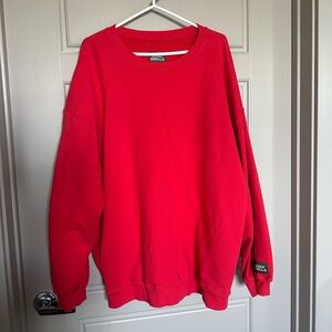 Daily Drills Unisex Oversized Crew in Red/Pink